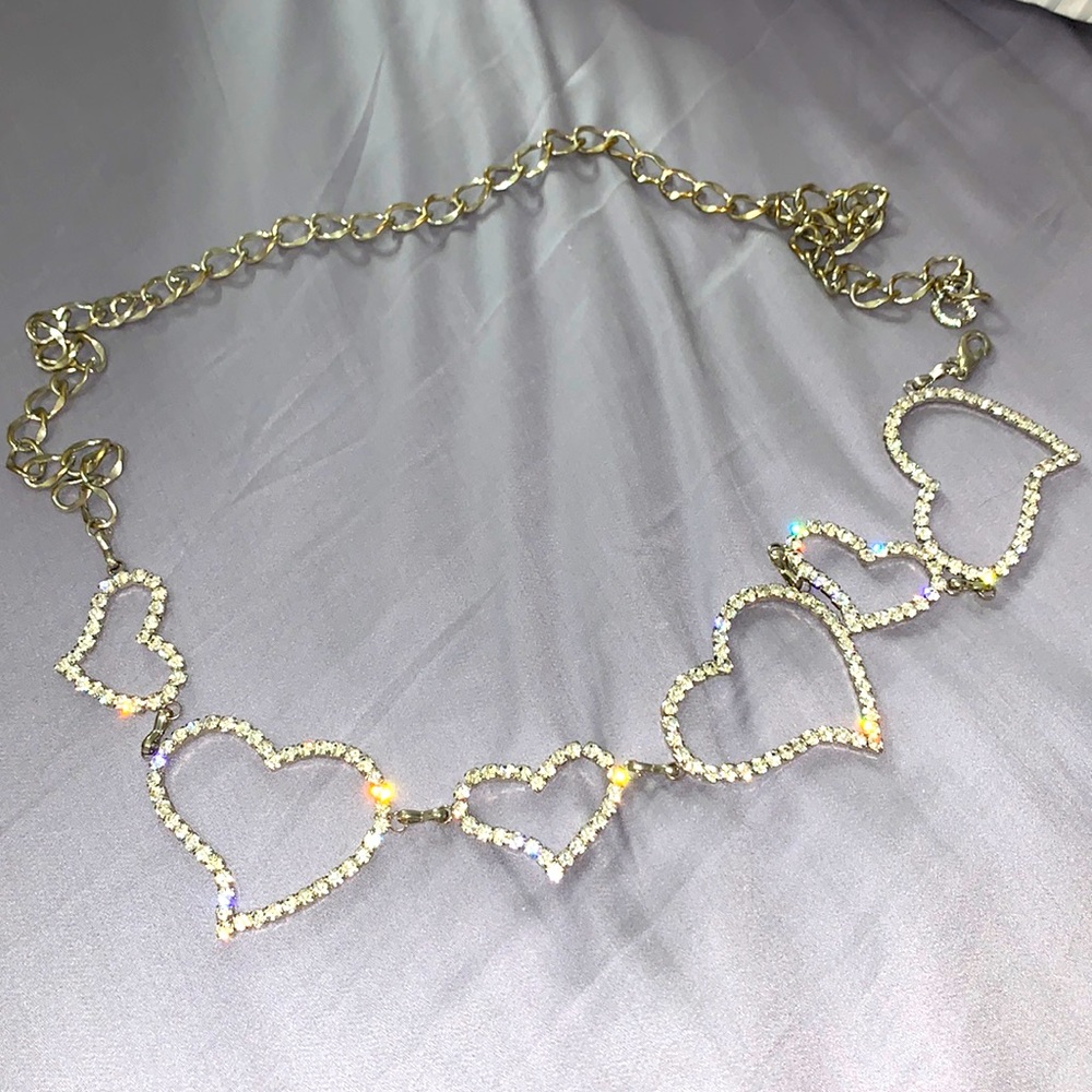 Rhinestone hipster heart ❤️❤️ belt